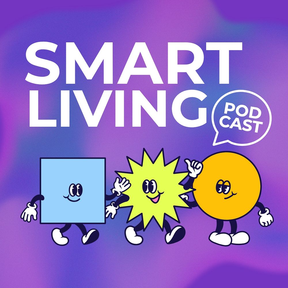 Smart living podcast cover template