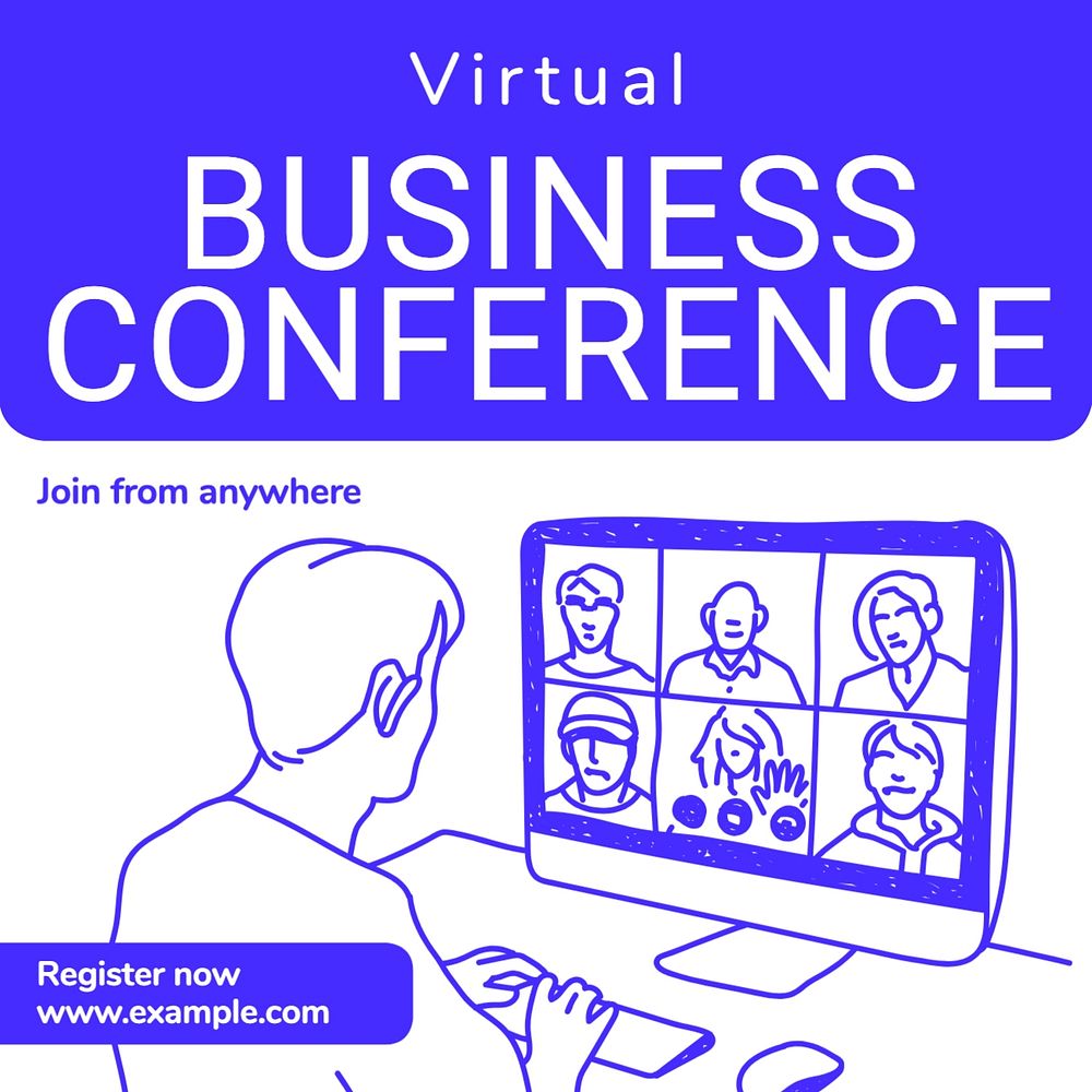 Virtual business conference Instagram post template