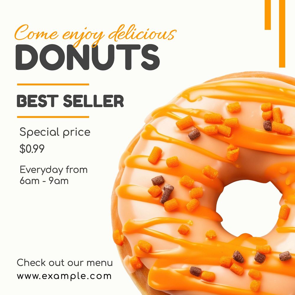 Donut shop Instagram post template