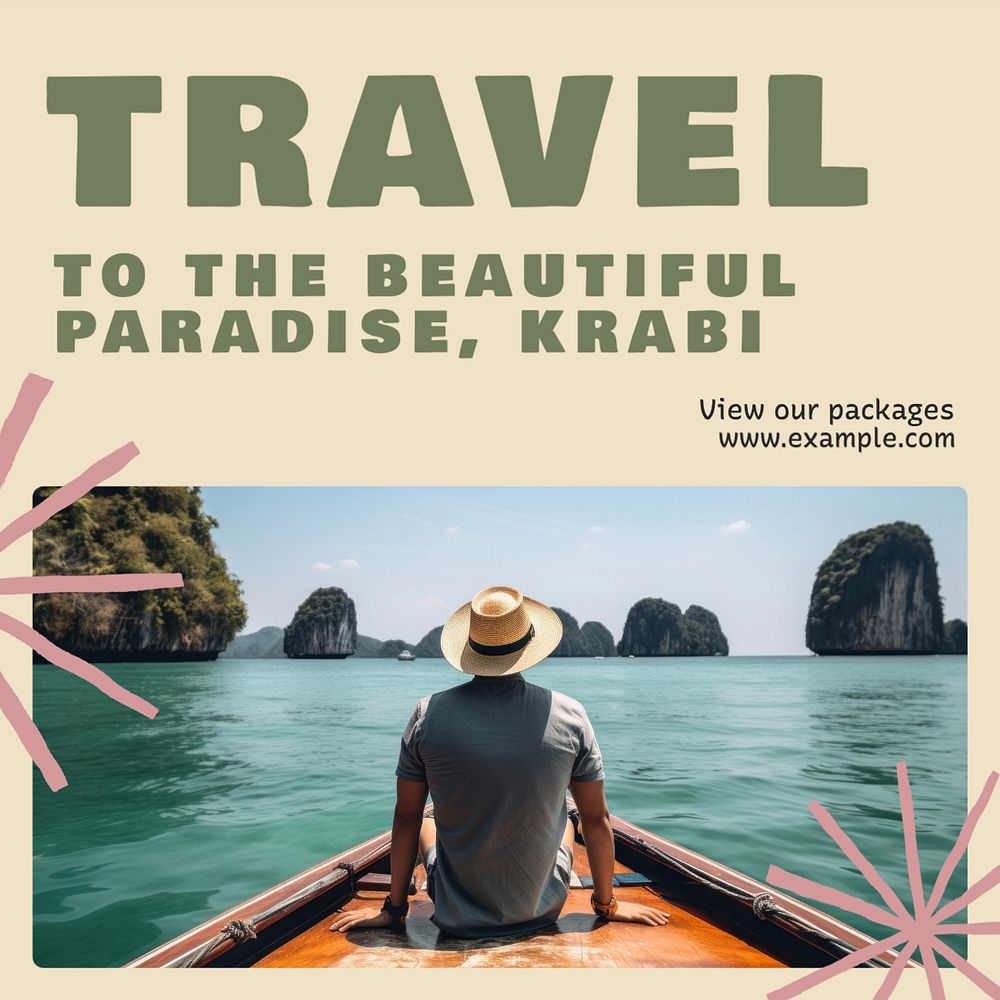 Travel to paradise Instagram post template