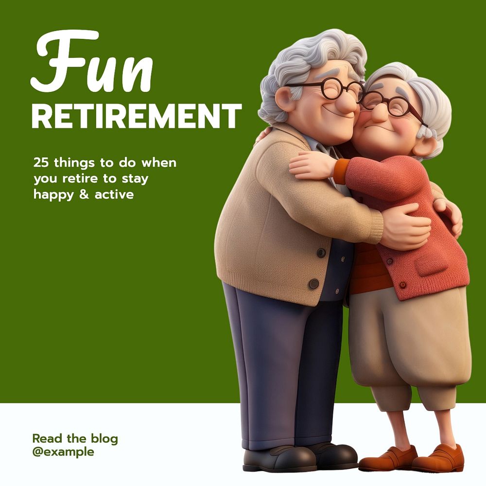 Fun retirement Instagram post template