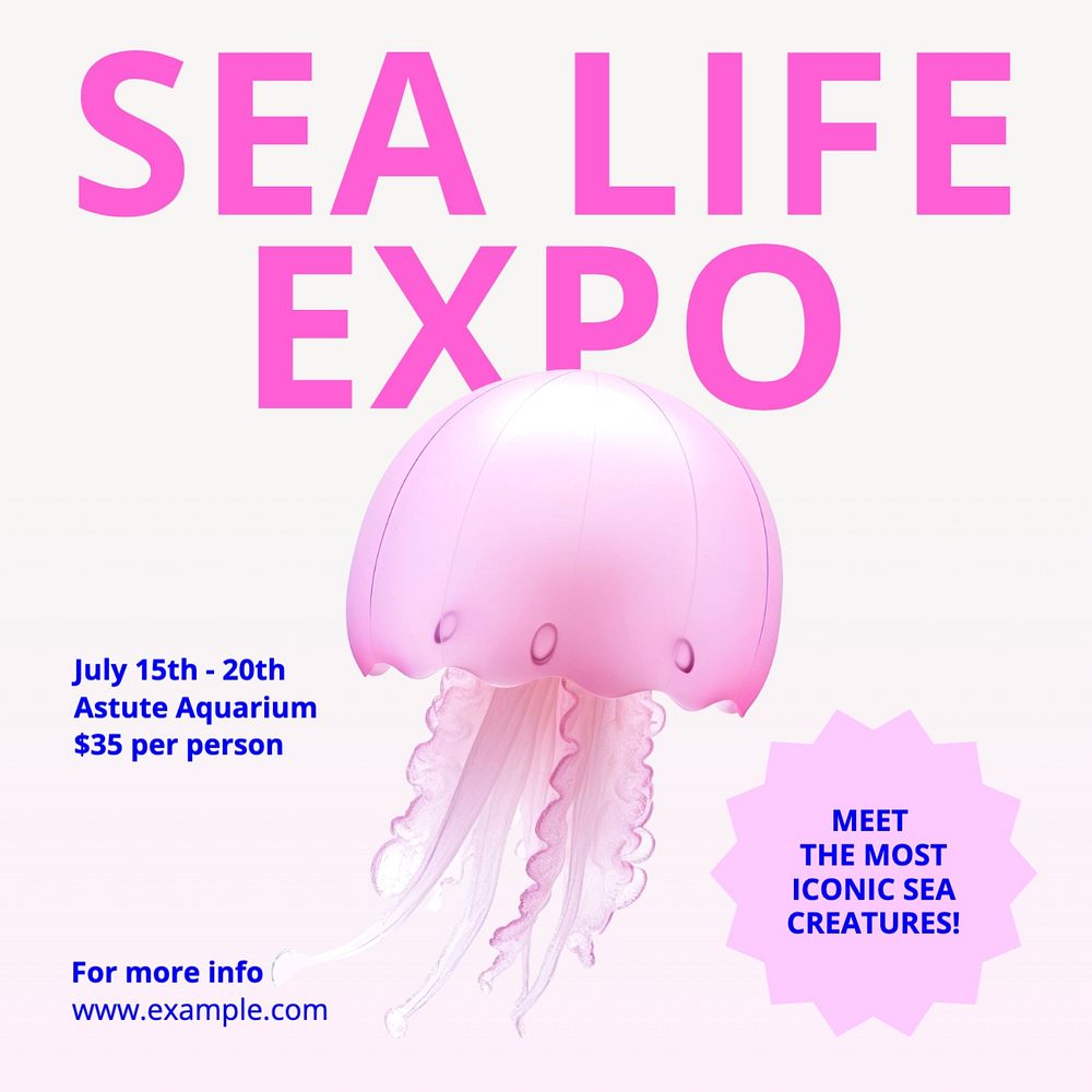 Sea life expo Instagram post template