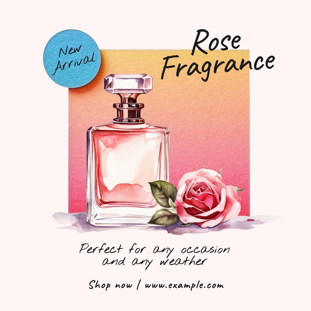 Rose fragrance Instagram post template