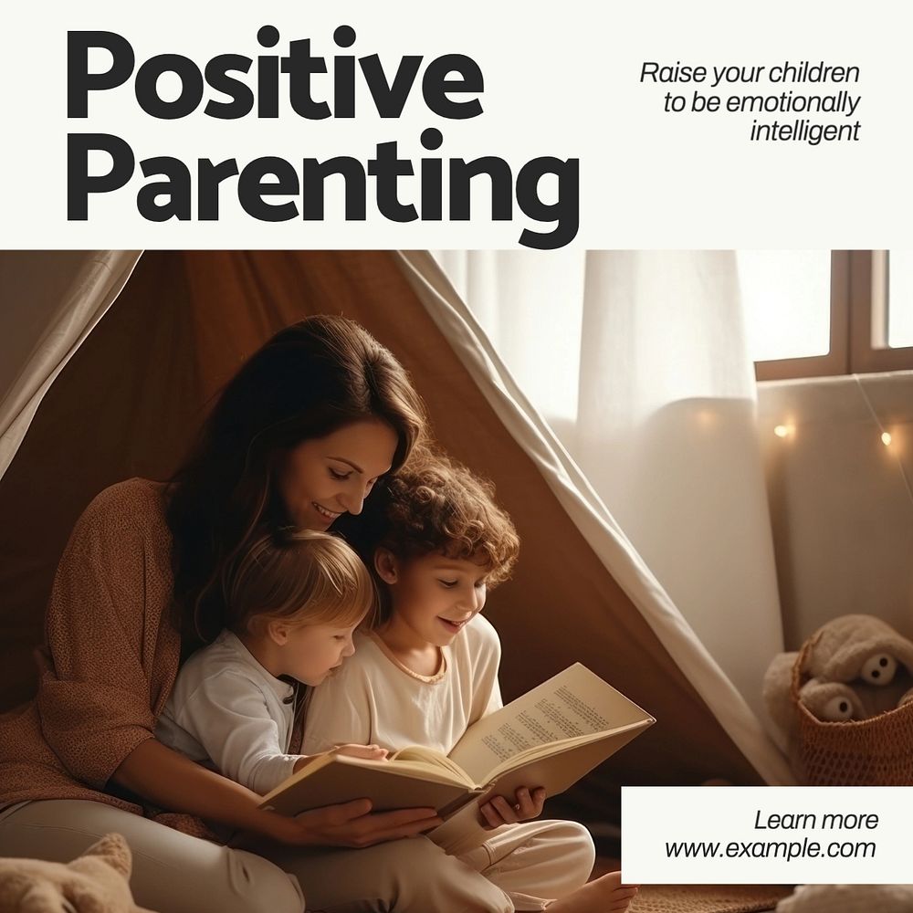 Positive parenting Instagram post template