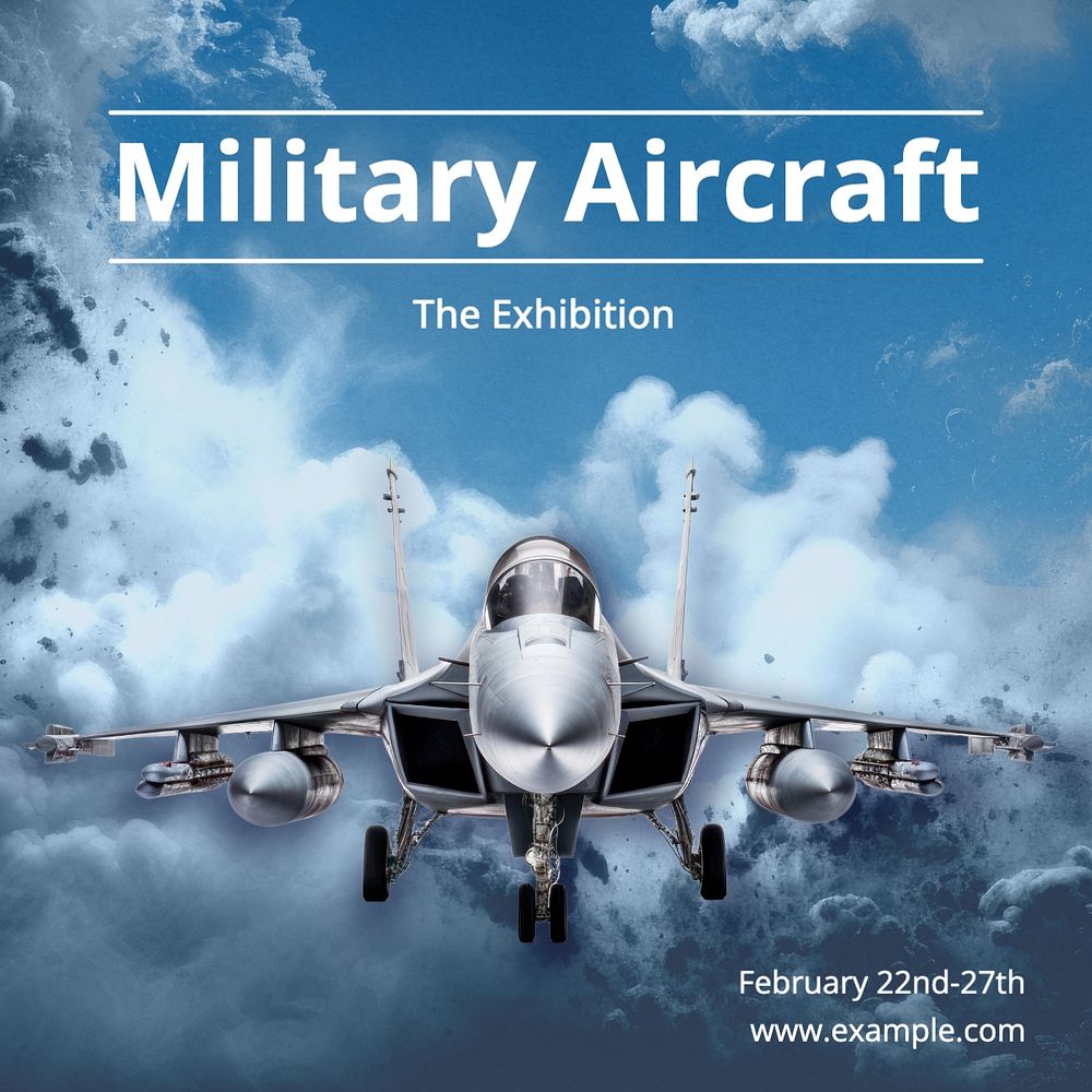 Military aircraft exhibition Instagram post template