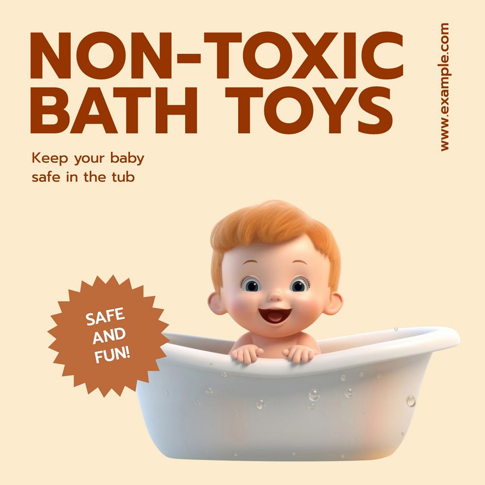 Non-toxic bath toys Instagram post template