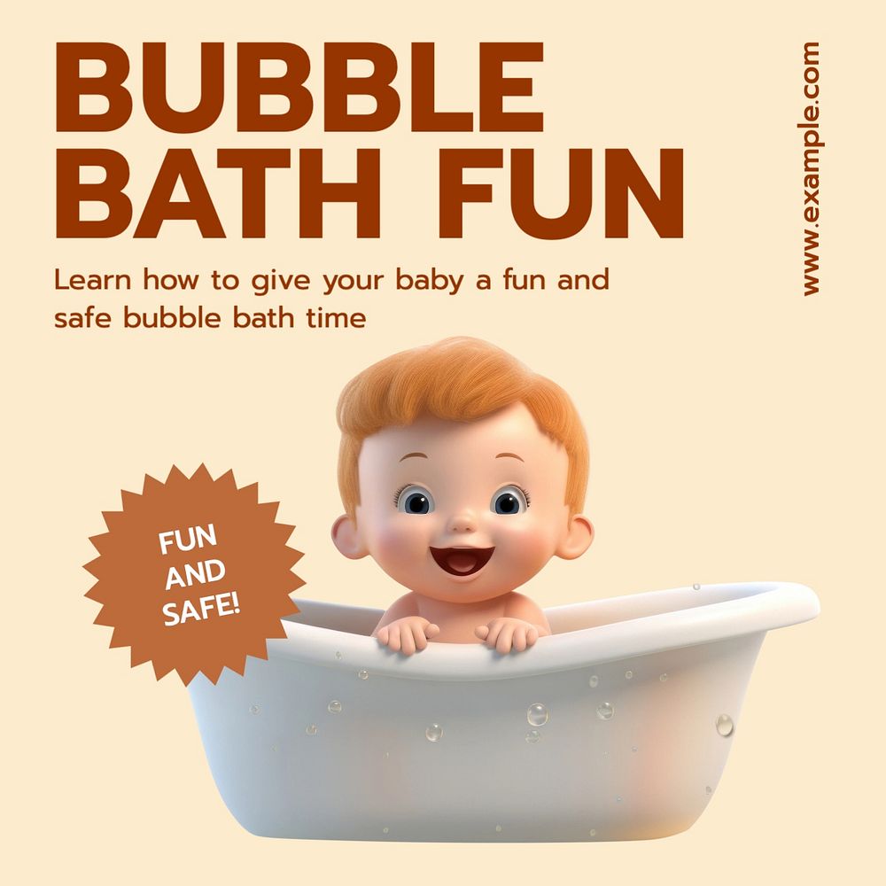 Bubble bath fun Instagram post template