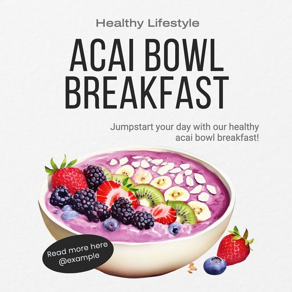 Acai bowl Instagram post template