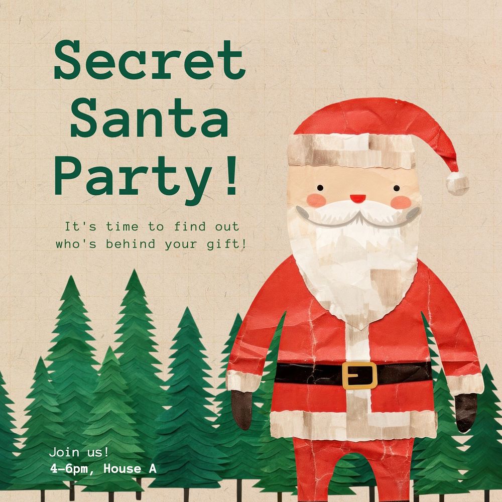 Secret Santa party Instagram post template