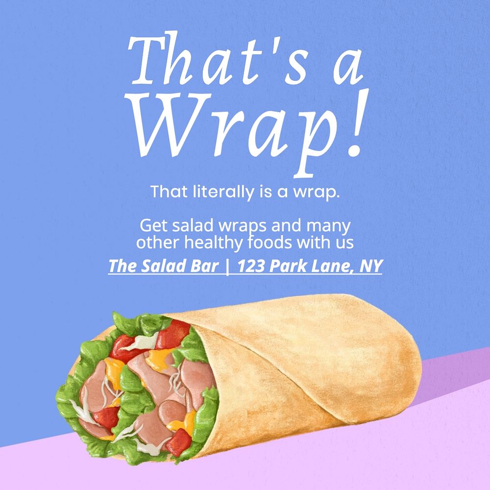 Salad wrap Instagram post template