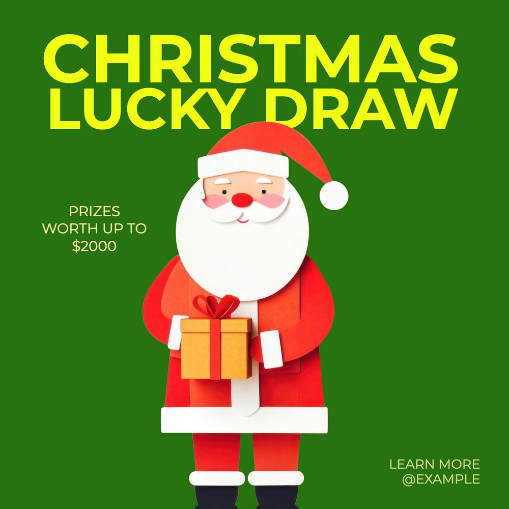 Christmas lucky draw Instagram post template