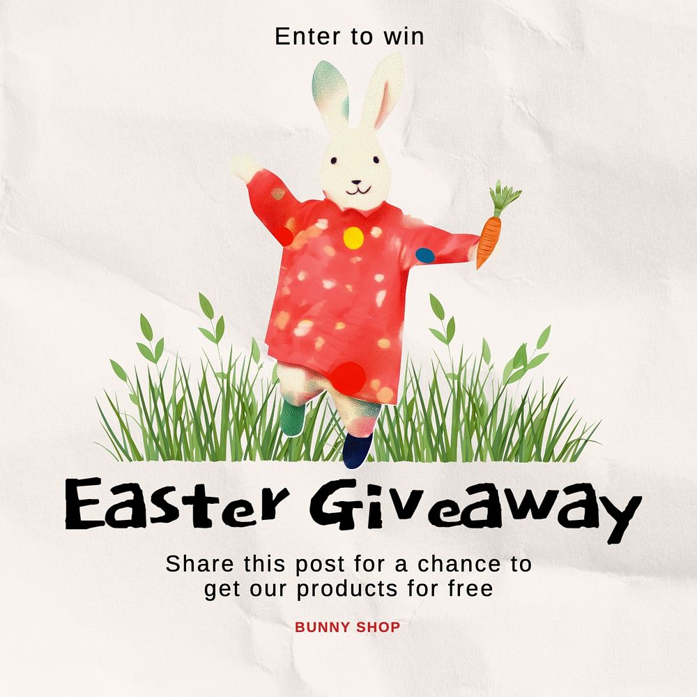 Easter giveaway Instagram post template