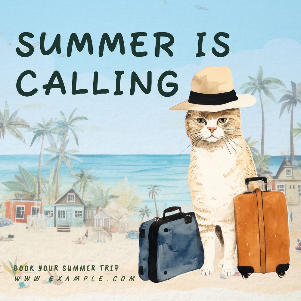 Summer is calling Instagram post template