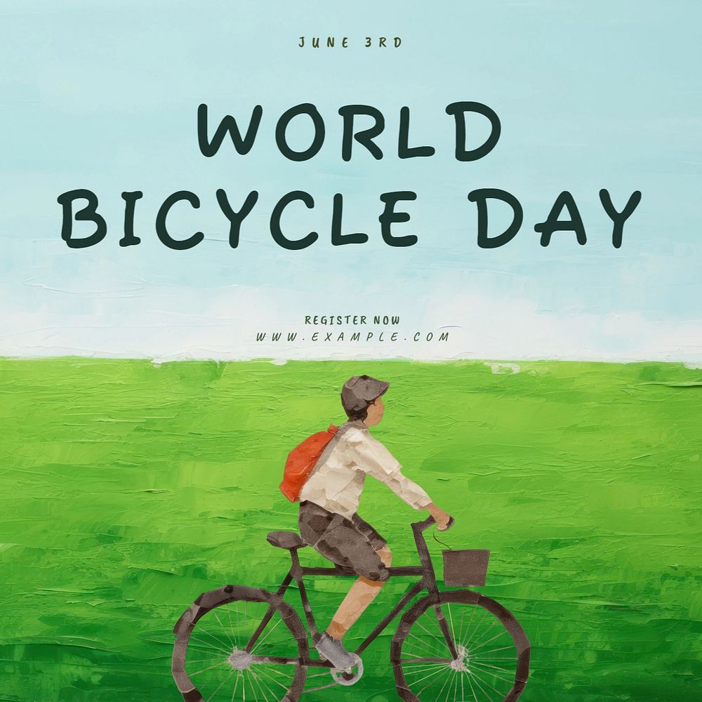 World bicycle day Instagram post template