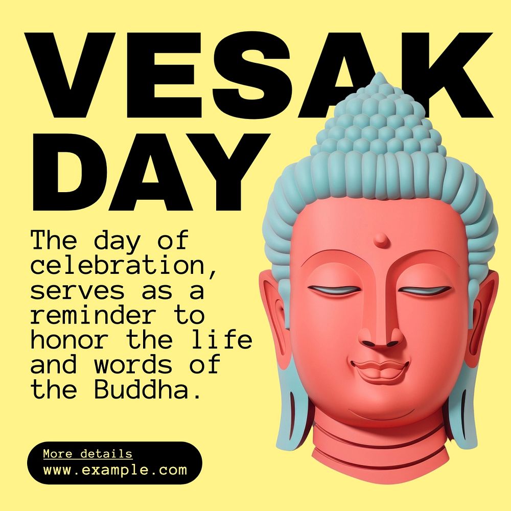 Vesak day Instagram post template