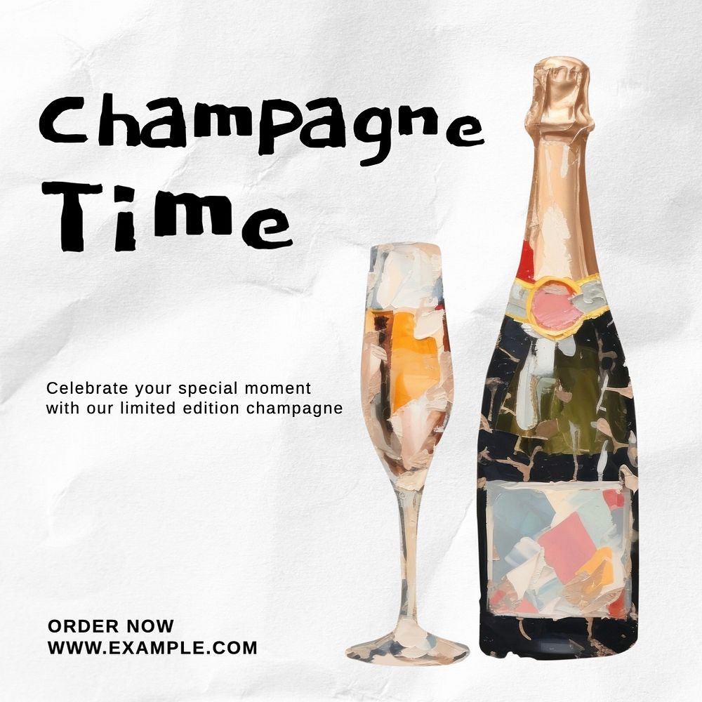 Champagne time Instagram post template