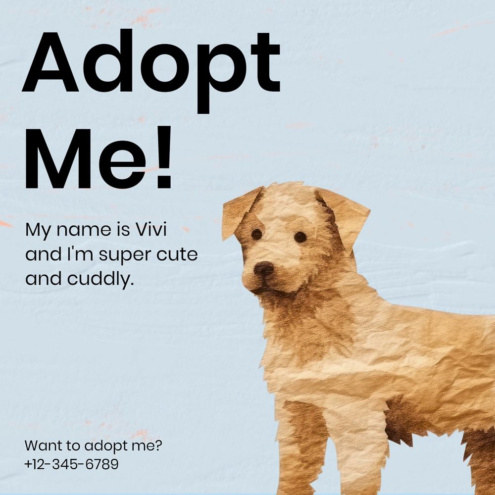 Pet adoption Instagram post template