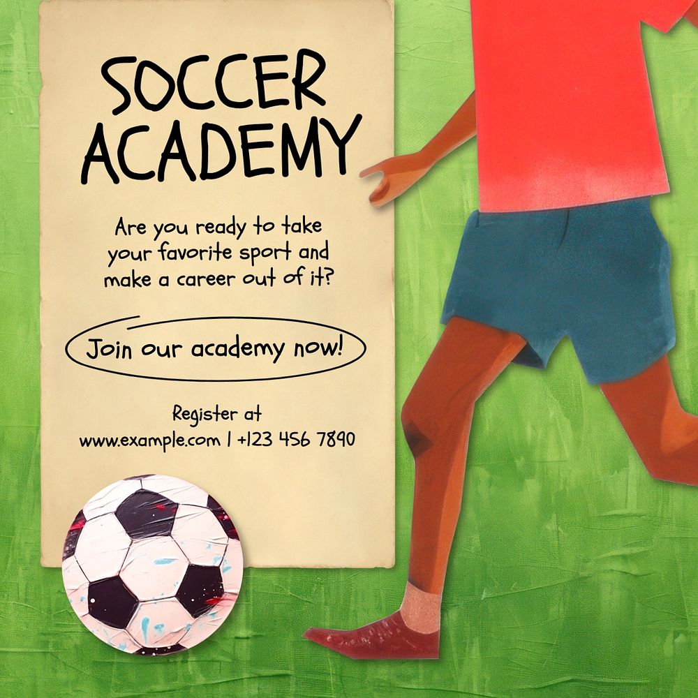 Soccer academy Instagram post template