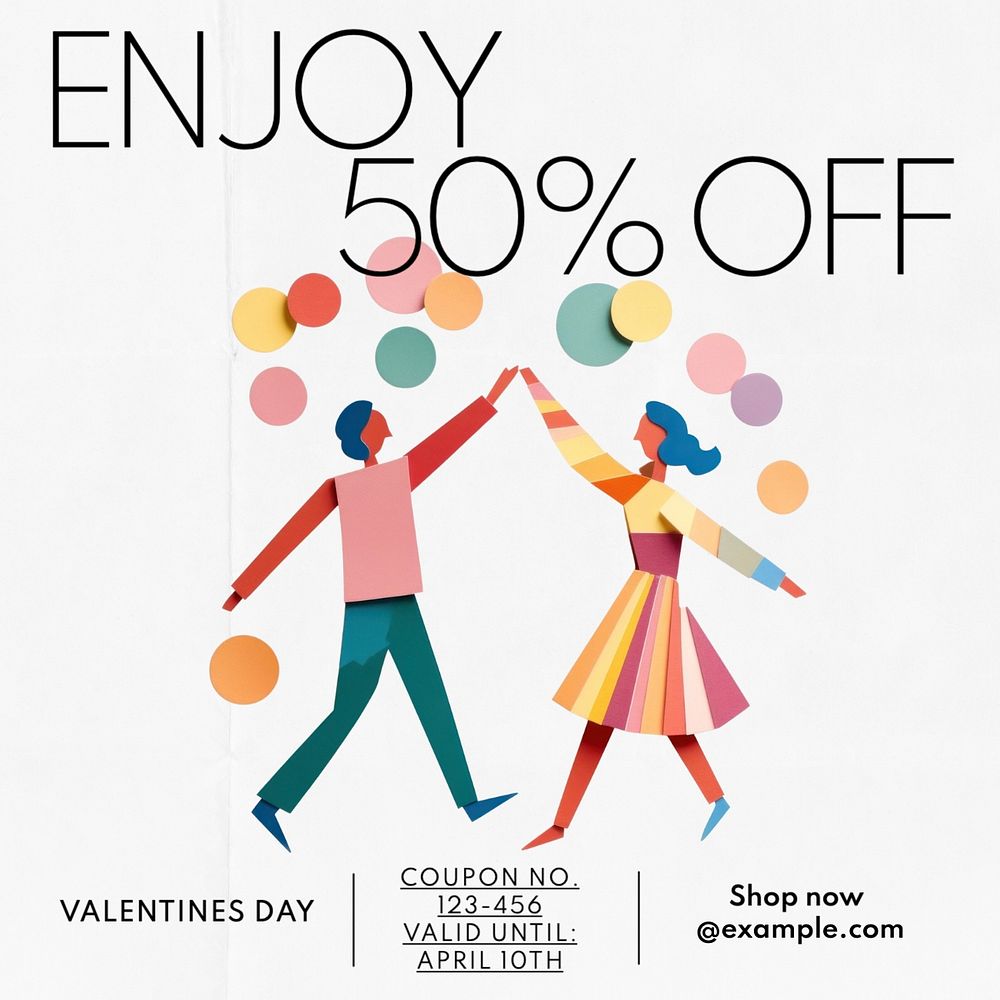 Valentines day discount Instagram post template