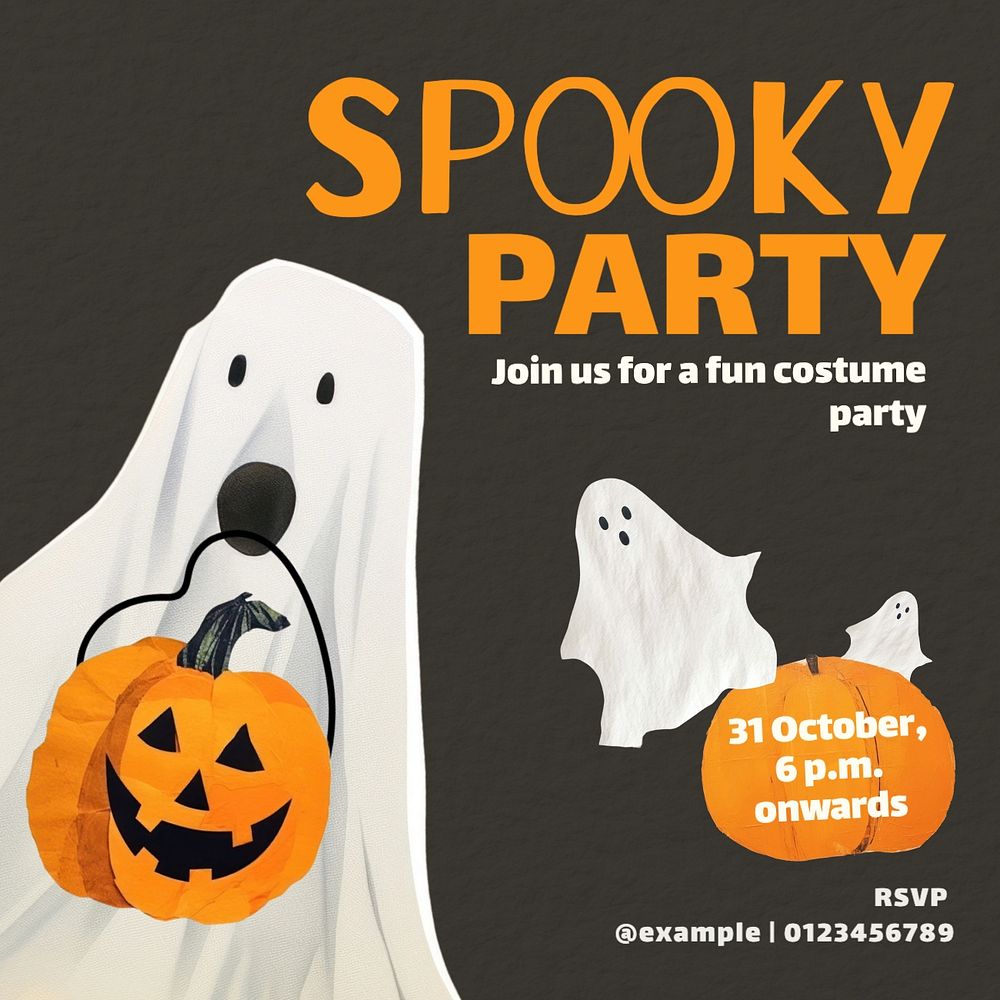 Halloween party Instagram post template