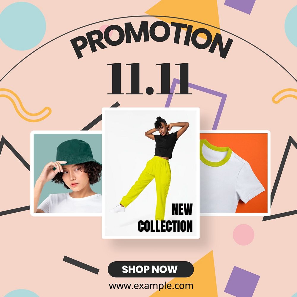 Clothes shop promotion Facebook post template, editable design, community remix