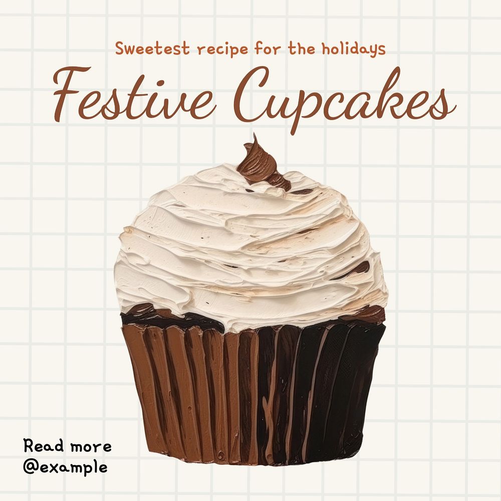 Festive cupcakes Instagram post template