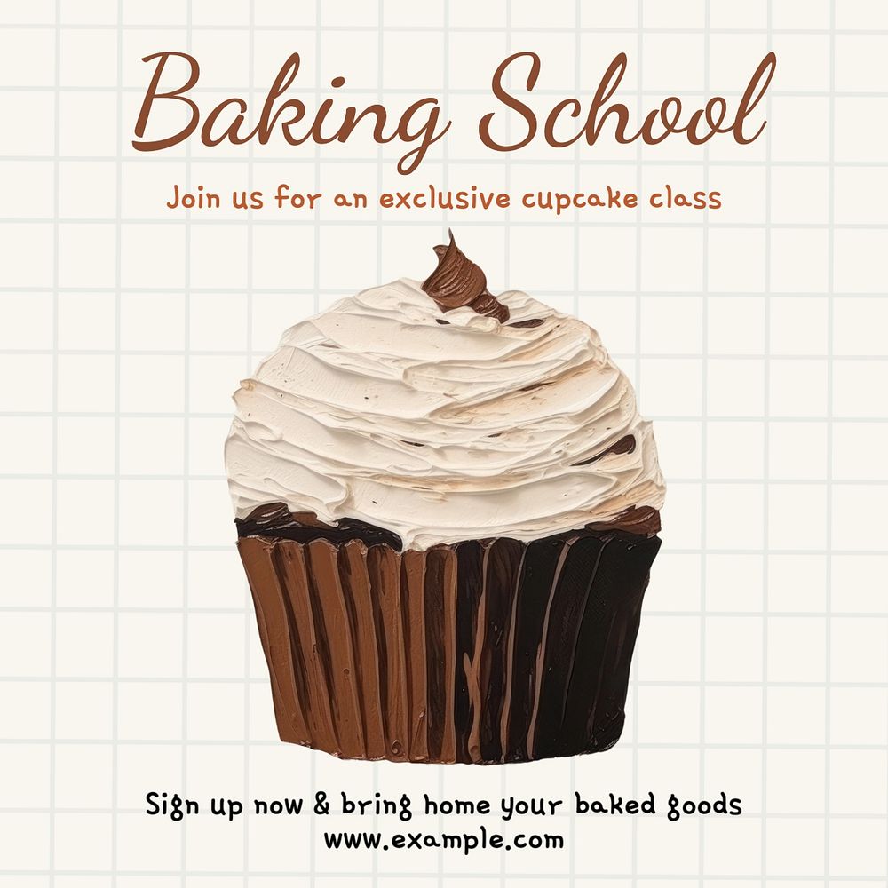 Baking school Instagram post template