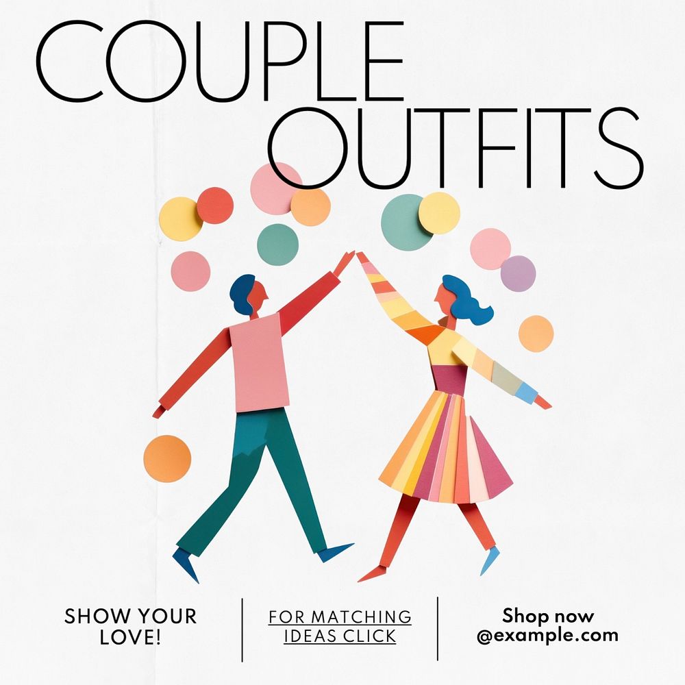 Couple outfits Instagram post template