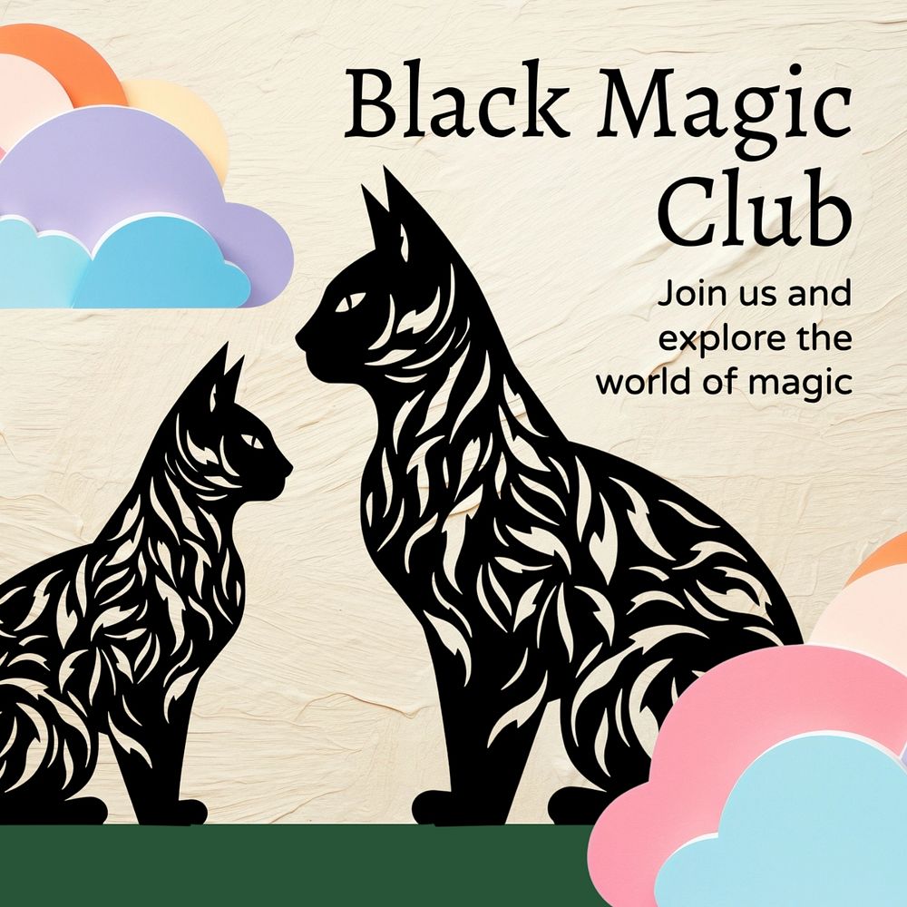 Black magic club Instagram post template