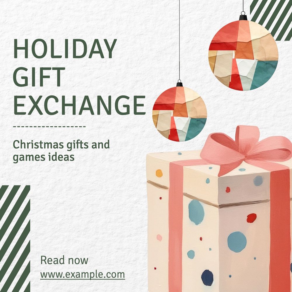 Holiday gift exchange Instagram post template