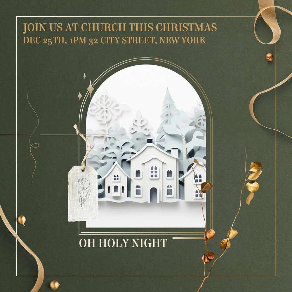 Church at christmas Instagram post template