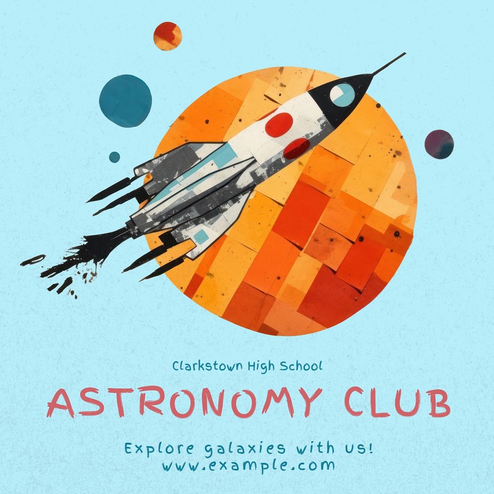 Astronomy club Instagram post template