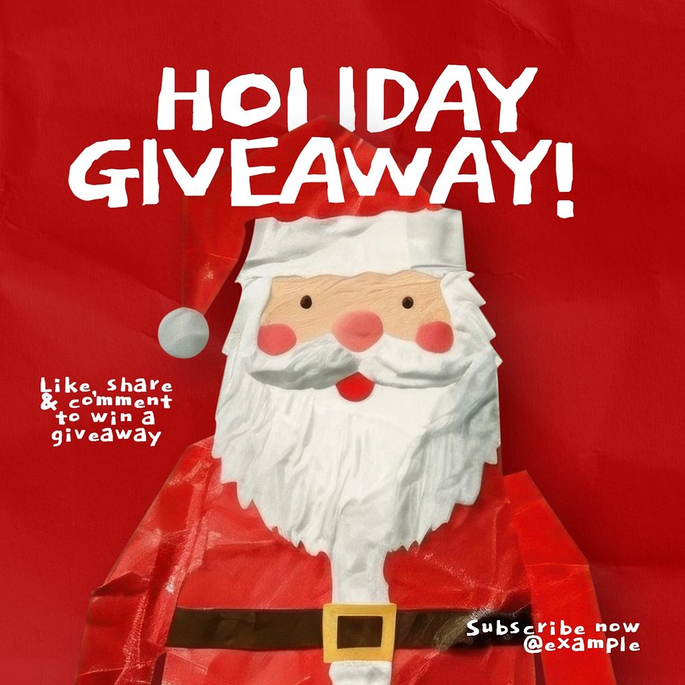 Holiday giveaway Instagram post template