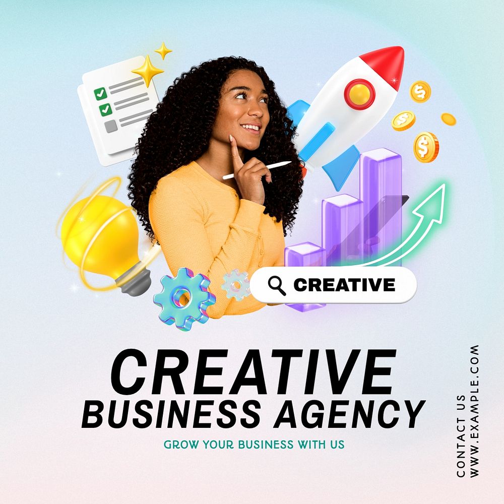 Creative business agency Instagram post template