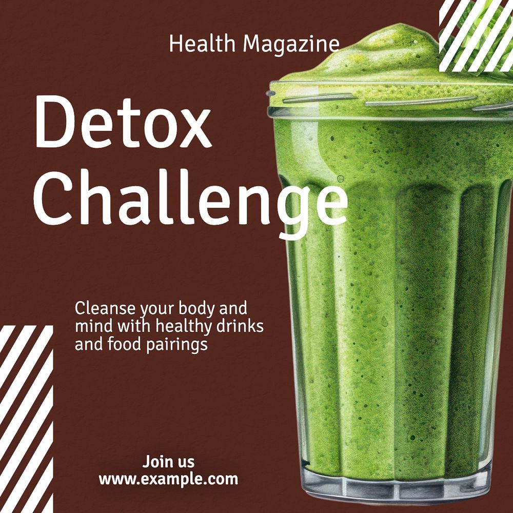 Detox challenge Instagram post template