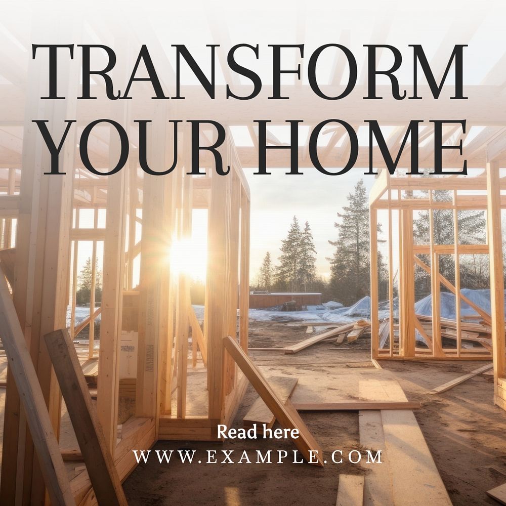 Transform your home Instagram post template