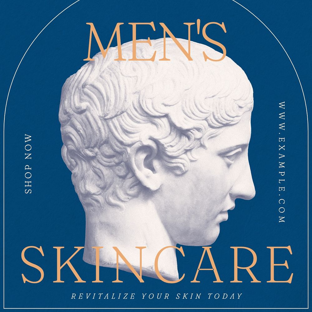 Men's skincare Instagram post template