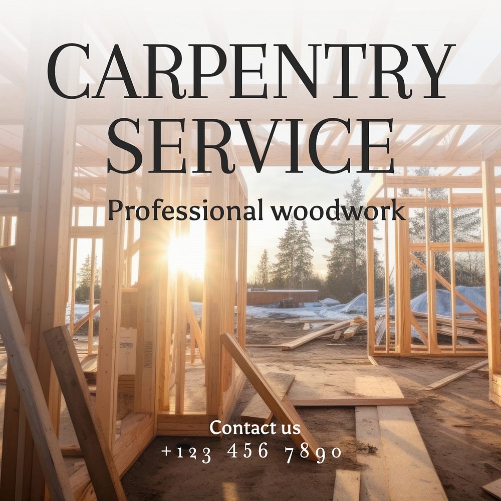 Carpentry service Instagram post template