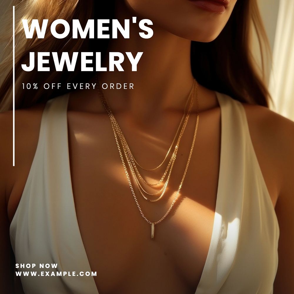 Women's jewelry Instagram post template