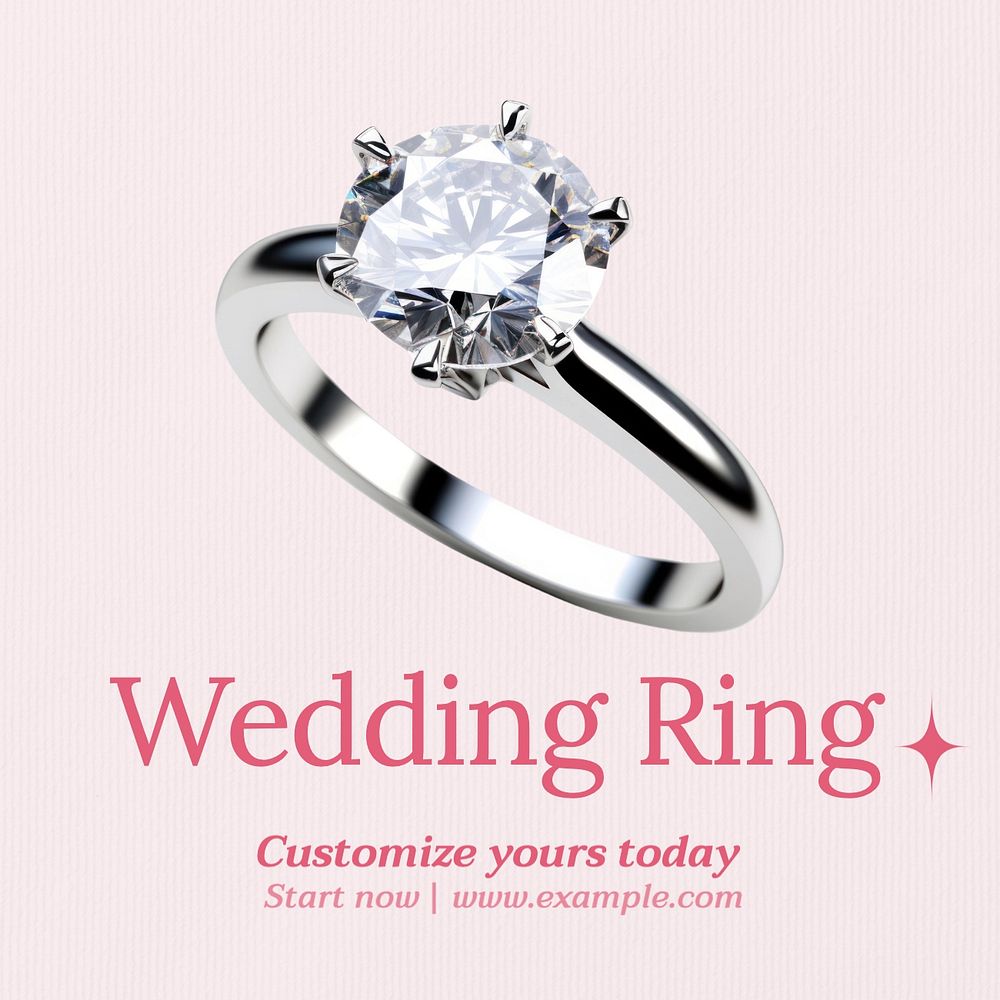 Wedding ring Instagram post template