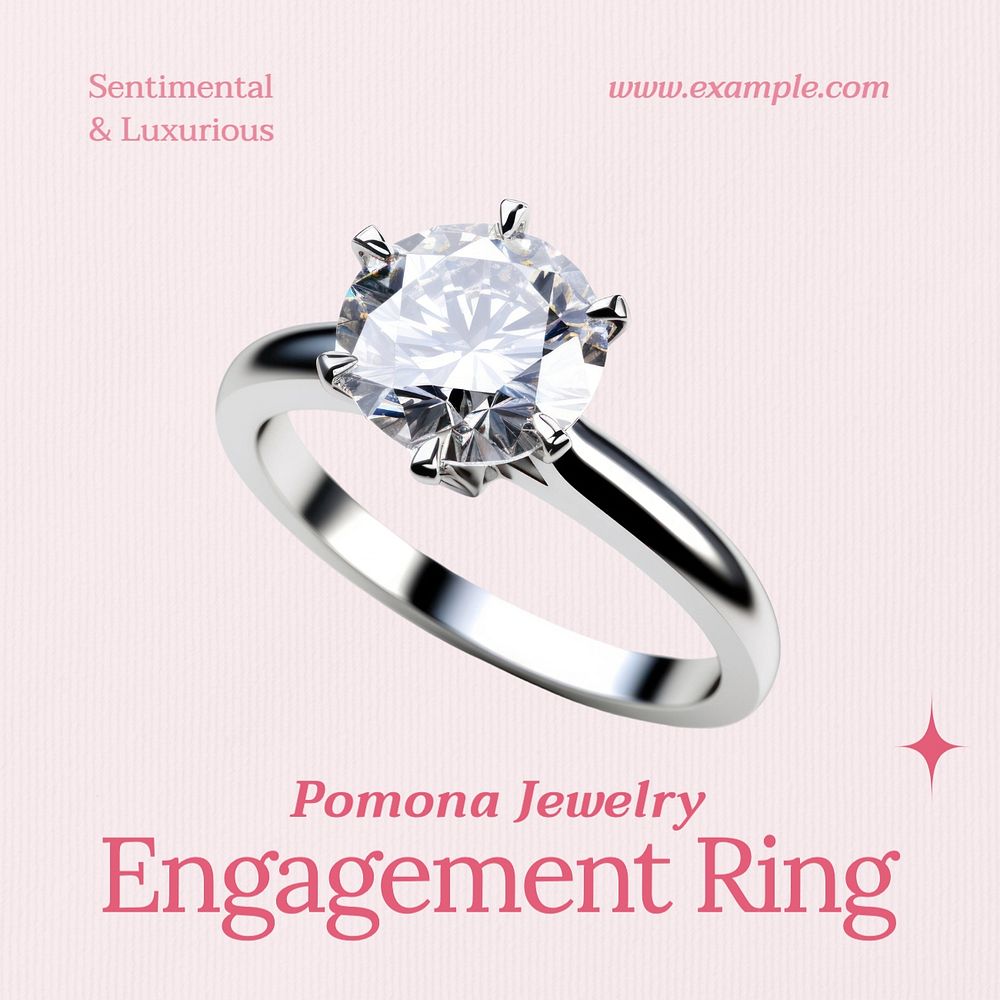 Engagement ring Instagram post template