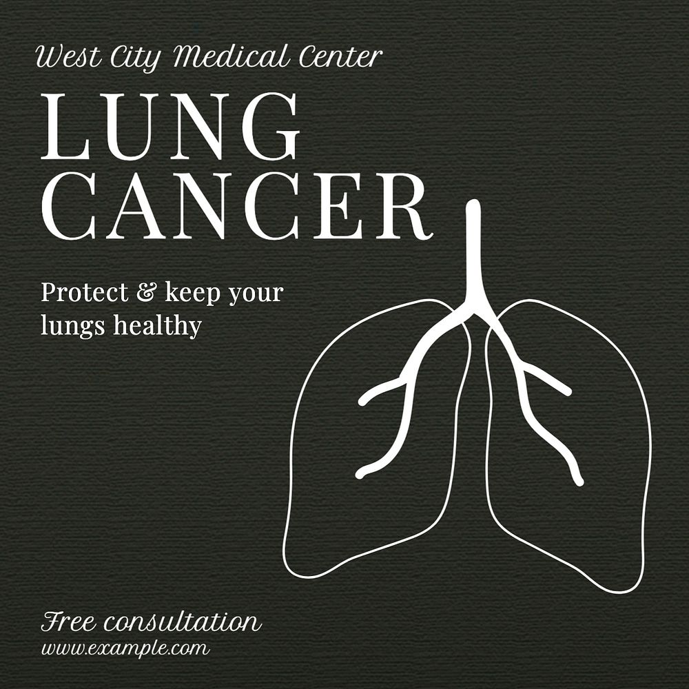 Lung cancer Instagram post template