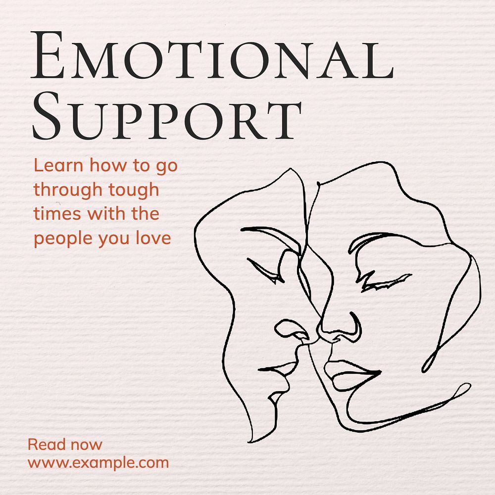 Emotional support Instagram post template