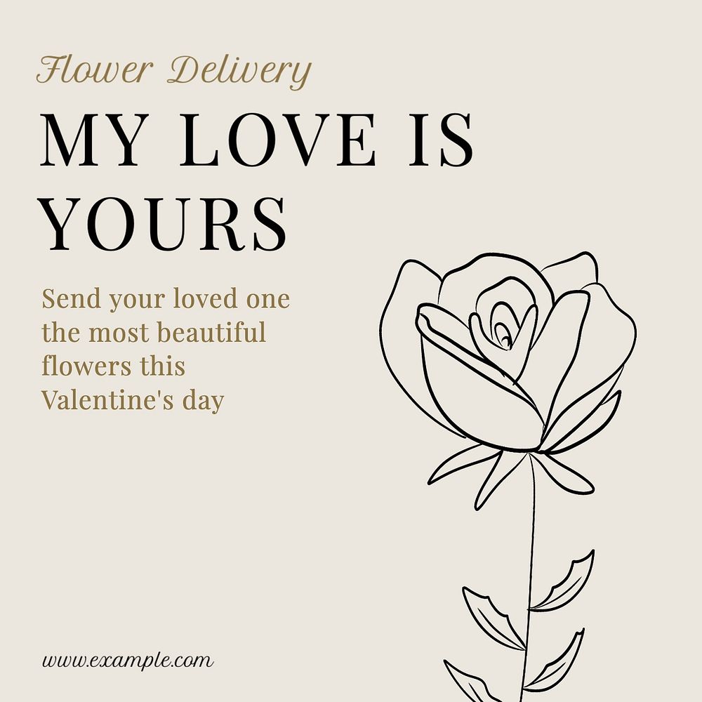 Flower delivery Instagram post template