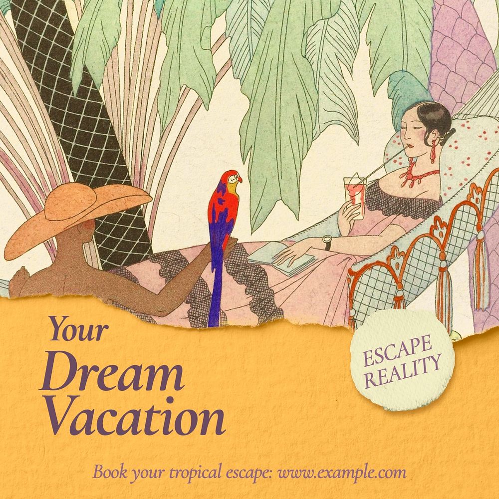 Dream vacation Instagram post template