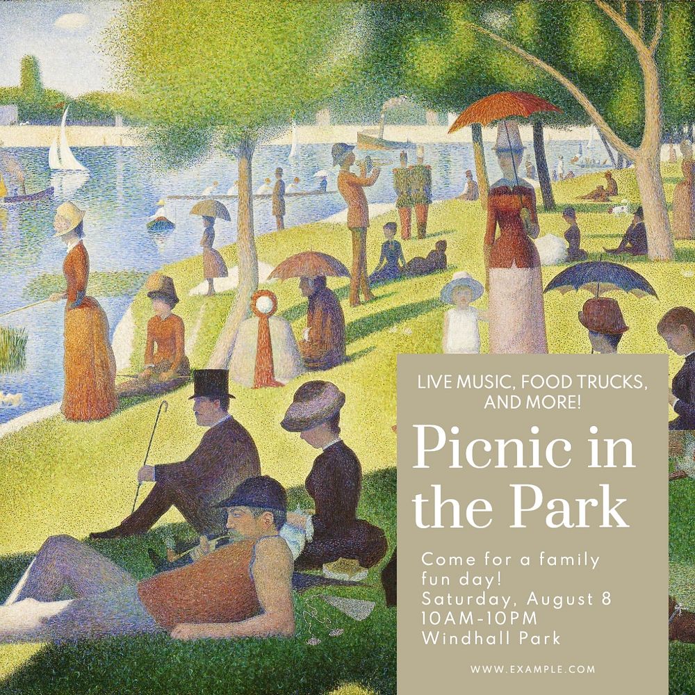 Picnic in the park Instagram post template