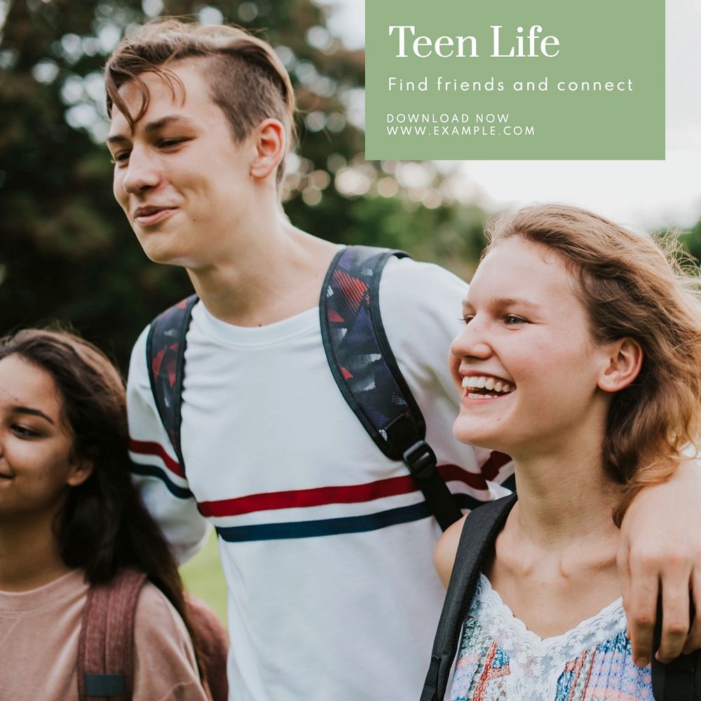 Teen life Instagram post template