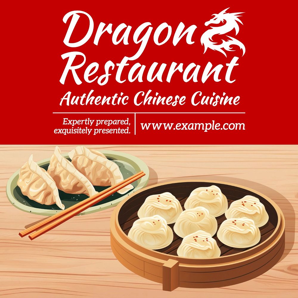 Chinese restaurant Facebook post template