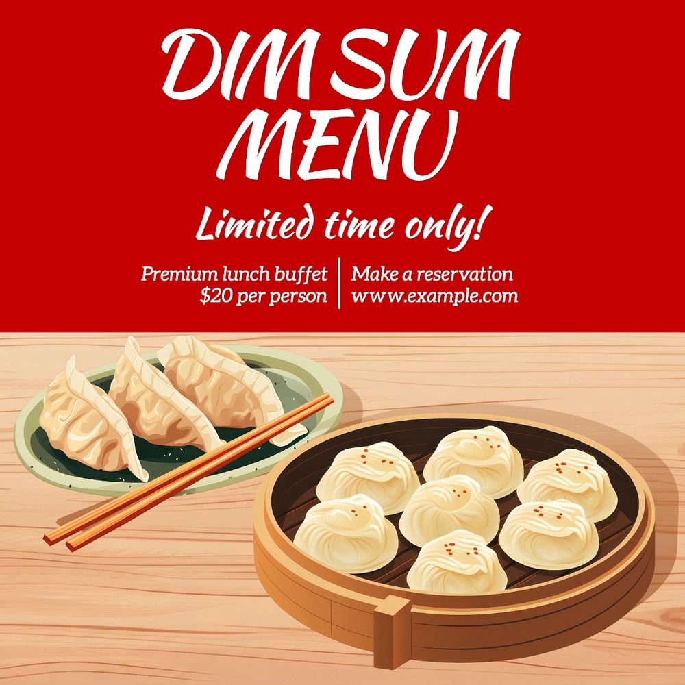 Dim sum Facebook post template