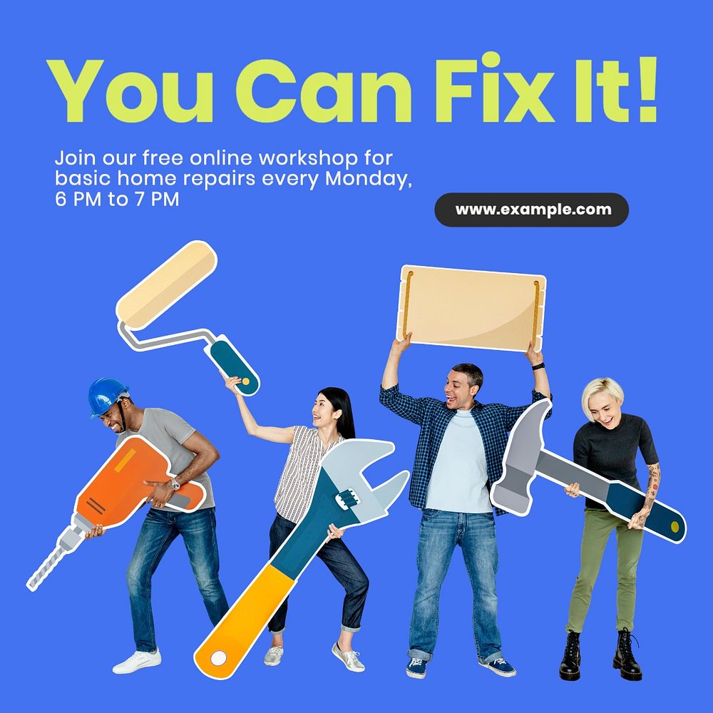 Home repair workshop Instagram post template